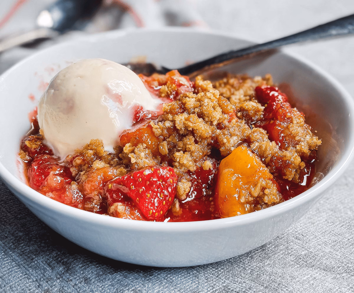 Easy Strawberry Peach Crisp Recipe
