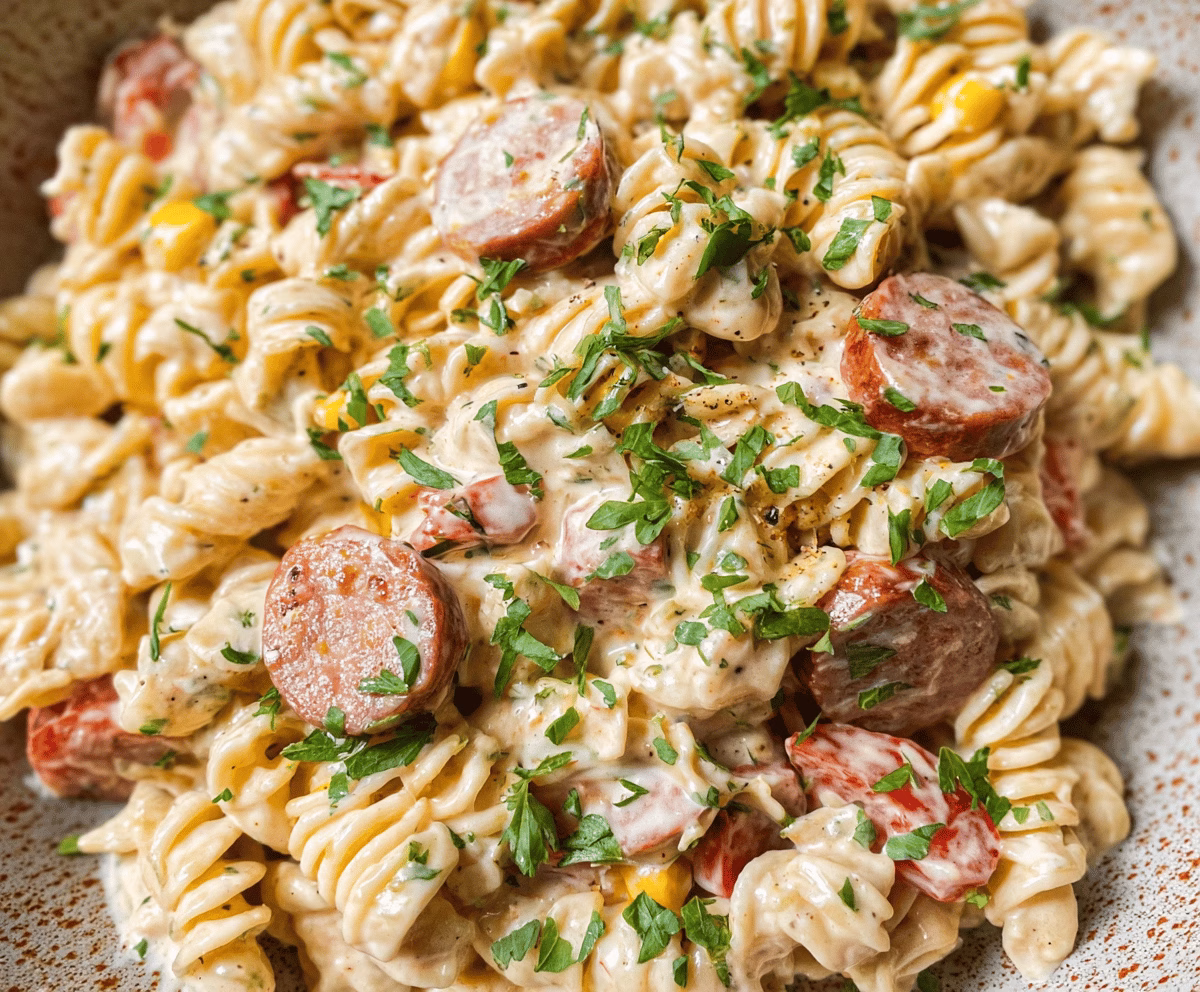 Cream Cheese Smoked Sausage Pasta Recipe